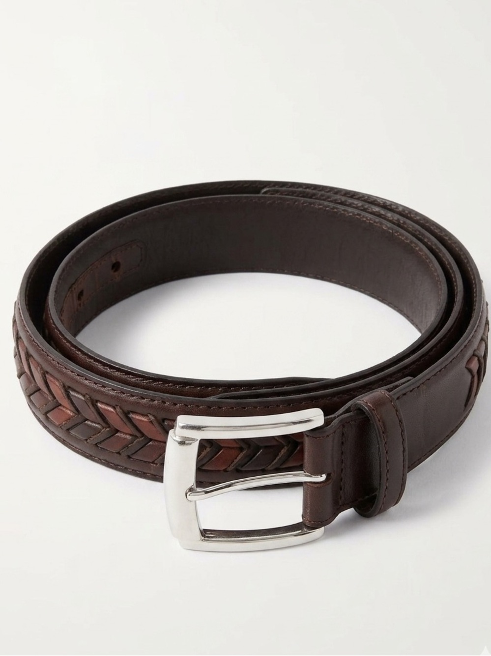Brighton Three-Tone Brown Leather Belt Size 40
